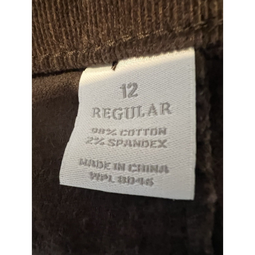 Charter Club Jeans Womens 12 Brown Corduroy Mid Rise Straight Stretch - Picture 4 of 4